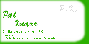 pal knarr business card